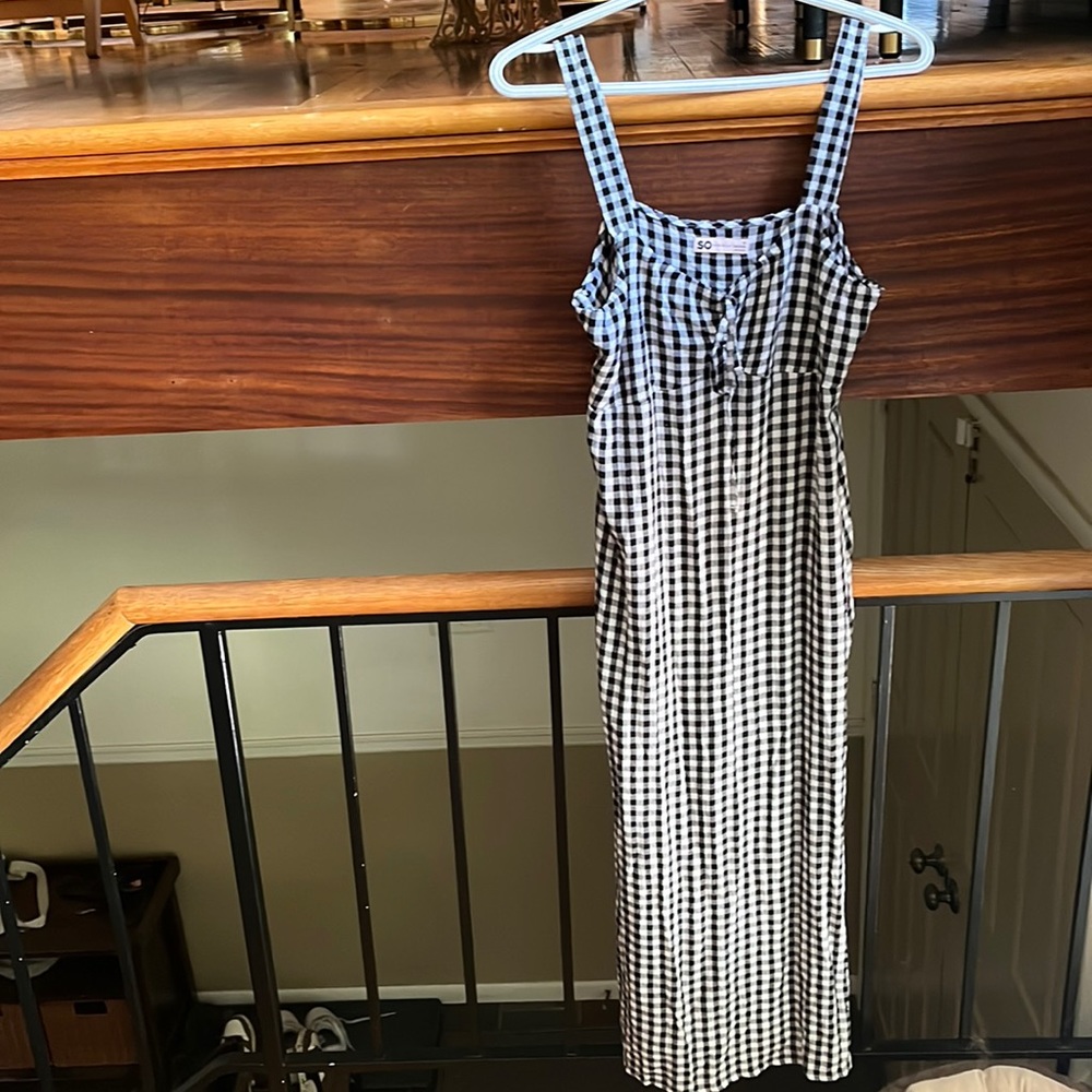 Checkered black and white dress